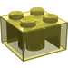LEGO Transparant Geel Steen 2 x 2 zonder kruissteunen (3003)