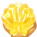 LEGO Transparant Geel Clikits Shell 2 x 2 met Gat (51674)