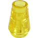 LEGO Transparent Yellow Cone 1 x 1 with Top Groove (4589)