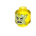 LEGO Transparent Yellow Head with Silver Angry Face (Safety Stud) (3626 / 78101)