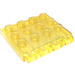 LEGO Transparant Geel Scharnier Plaat 4 x 4 Voertuig Roof (4213)