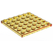 LEGO Transparent Yellow Plate 6 x 6 (3958)