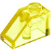 LEGO Transparent Yellow Slope 1 x 2 (45°) (3040)