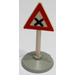 LEGO Triangular Road Sign with attention to road crossing pattern with base Type 1