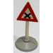 LEGO Triangular Road Sign with attention to road crossing pattern with Base Type 1