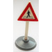 LEGO Triangular Road Sign with man crossing road pattern with base Type 1