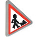 LEGO Driehoekig Sign met Bouw Site Sign Sticker met splitclip (30259)
