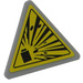 LEGO Triangular Sign with Explosive Sticker with Split Clip (30259 / 39728)