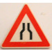 LEGO Triangulaire Sign avec Road Narrows sign avec clip fendu (30259)