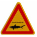LEGO Driehoekig Sign met Haai Warning met splitclip (30259)