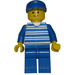 LEGO Truck Autista con Blu Striped Maglietta Minifigure