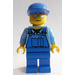 LEGO Truck Driver with Silver Sunglasses and Blue Overalls Minifigure