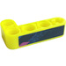LEGO Levendig geel Balk 2 x 4 Krom 90 graden, 2 en 4 Gaten met Dark Pink en Blauw Patroon Sticker (32140)