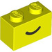 LEGO Jaune vif Brique 1 x 2 avec Smile avec tube inférieur (102574 / 102701)