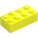 LEGO Zářivě žlutá Kostka 2 x 4 (3001 / 72841)