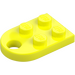 LEGO Vibrant Yellow Plate 2 x 3 with Rounded End and Pin Hole (3176)