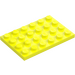 LEGO Zářivě žlutá Deska 4 x 6 (3032)