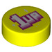 LEGO Vibrant Yellow Tile 1 x 1 Round with &#039;1 UP&#039; (35380)