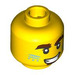 LEGO Viking, Olive Green Shirt Minifigure Head (Safety Stud) (3274 / 104509)