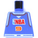 LEGO Violet Minifigure NBA Torso with NBA Player Number 9