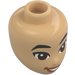 LEGO Warm Tan Minidoll Head with Brown Eyes and Lopsided Smile (Liann) (92198 / 101186)