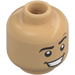 LEGO Beige caldo Minifigure Testa con Decorazione (Perno solido incassato) (3626 / 100325)