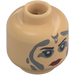 LEGO Varm beige Morgan Elsbeth med Svart Ben Minifigur Hode (Forsenket solid knott) (3274)