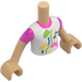 LEGO Warm Tan Olly with Pink and White Top Friends Torso (Boy) (73161)