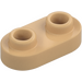 LEGO Warm Tan Plate 1 x 2 with Rounded Ends (35480)