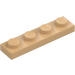 LEGO Beige caldo Piastra 1 x 4 (3710)