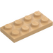 LEGO Warm Tan Plate 2 x 4 (3020)