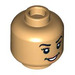 LEGO Warm Tan Soccer Player, Female (Short Hair, Right Parting) Minifigure Head (Recessed Solid Stud) (3626 / 101032)