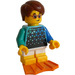 LEGO Water Park Boy met Bril en Flippers Minifiguur