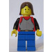 LEGO Weapons Merchant assiette Armour sur rouge Torse Brown Court Cheveux Figurine