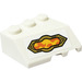 LEGO Wedge 3 x 3 Left with Flames Sticker (42862)
