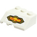 LEGO Wig 3 x 3 Rechtsaf met Flames Sticker (48165)