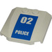 LEGO Coin 4 x 4 Incurvé avec &#039;02 Police&#039; sur Bleu Autocollant (45677)