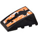 LEGO Wedge 4 x 4 Triple Curved without Studs with Black, Orange and White Splatter Sticker (47753)