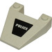 LEGO Wig 4 x 4 met &#039;Politie&#039; Aan Zwart Sticker zonder Stud Inkepingen (4858)