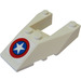 LEGO Coin 6 x 4 Coupé avec Captain America logo Autocollant avec des encoches pour tenons (6153)