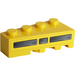 LEGO Wig Steen 2 x 4 Links met Zwart en Geel Vent Sticker (41768)