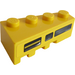 LEGO Cuneo Mattoncino 2 x 4 Destra con Nero e Giallo Vent Adesivo (41767)