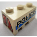 LEGO Keil Backstein 3 x 2 Recht mit Taillights und &#039;Polizei&#039; Aufkleber (6564)