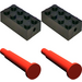 LEGO Roue Bricks avec Grand rouge Train roues 1143