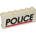 LEGO White 6 x 1 x 2 with Black &#039;POLICE&#039; and Red Stripe