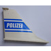 LEGO White Aircraft Tail 2 x 12 x 8 with Rudder with &#039;POLIZEI&#039; and Stripes on Blue (Both Sides) Sticker (54094)