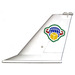 LEGO White Aircraft Tail 2 x 12 x 8 with Rudder with Shipping Logo (Both Sides) Sticker (54094)