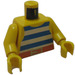 LEGO Weiß und Blau Striped Pirate Torso mit Gürtel mit Gelb Arme und Gelb Hände (973)