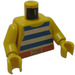 LEGO White and Blue Striped Pirate Torso with Belt with Yellow Arms and Yellow Hands (973)