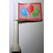 LEGO White Antenna 1 x 4 with Balloons Sticker with Rounded Top (3957)